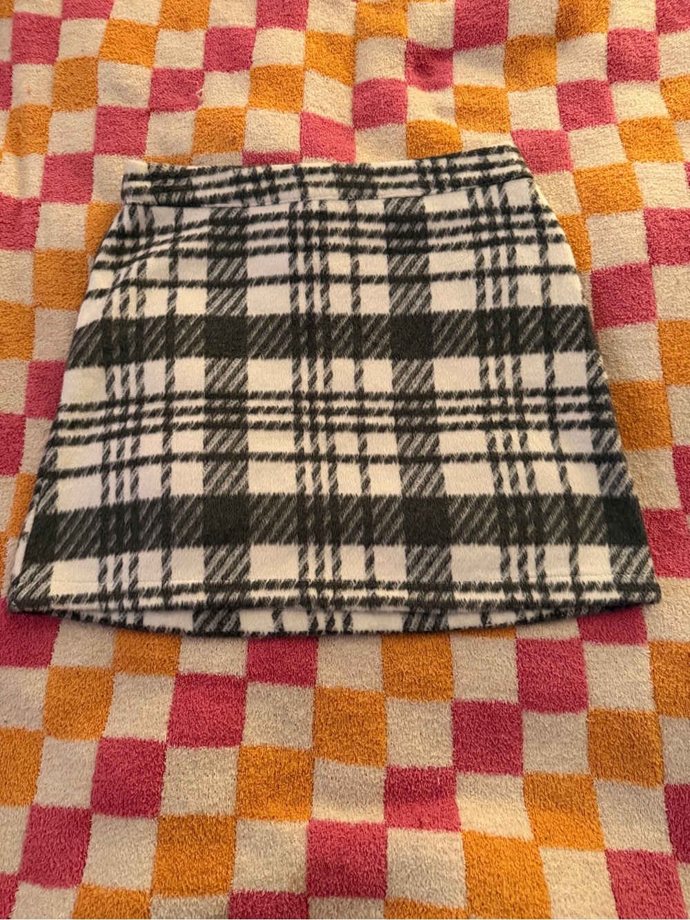 Primark Black and White Plaid Mini Skirt